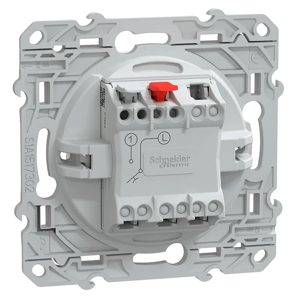 Interrupteur poussoir 10A Schneider Electric Ovalis blanc