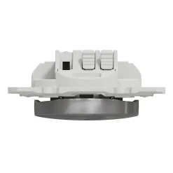 Interrupteur poussoir lumineux LED bleu 10A à vis Schneider Electric Odace aluminium