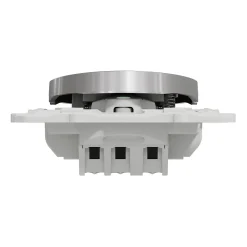 Interrupteur poussoir lumineux LED bleu 10A à vis Schneider Electric Odace aluminium