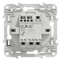 Interrupteur poussoir lumineux LED bleu 10A à vis Schneider Electric Odace aluminium