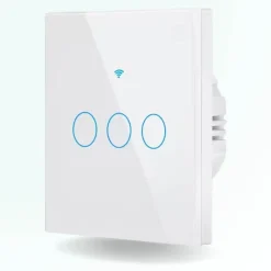 Interrupteur tactile connecté wifi + rf 433 - 3 boutons - sans fil neutre