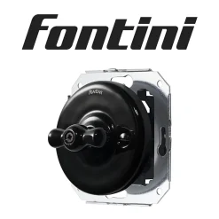 Interrupteur va-et-vient Fontini Garby Porcelaine noire, manette noire