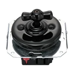 Interrupteur va-et-vient Fontini Garby Porcelaine noire, manette noire