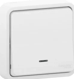 Interrupteur va-et-vient étanche complet encastré Schneider Electric Mureva Styl blanc