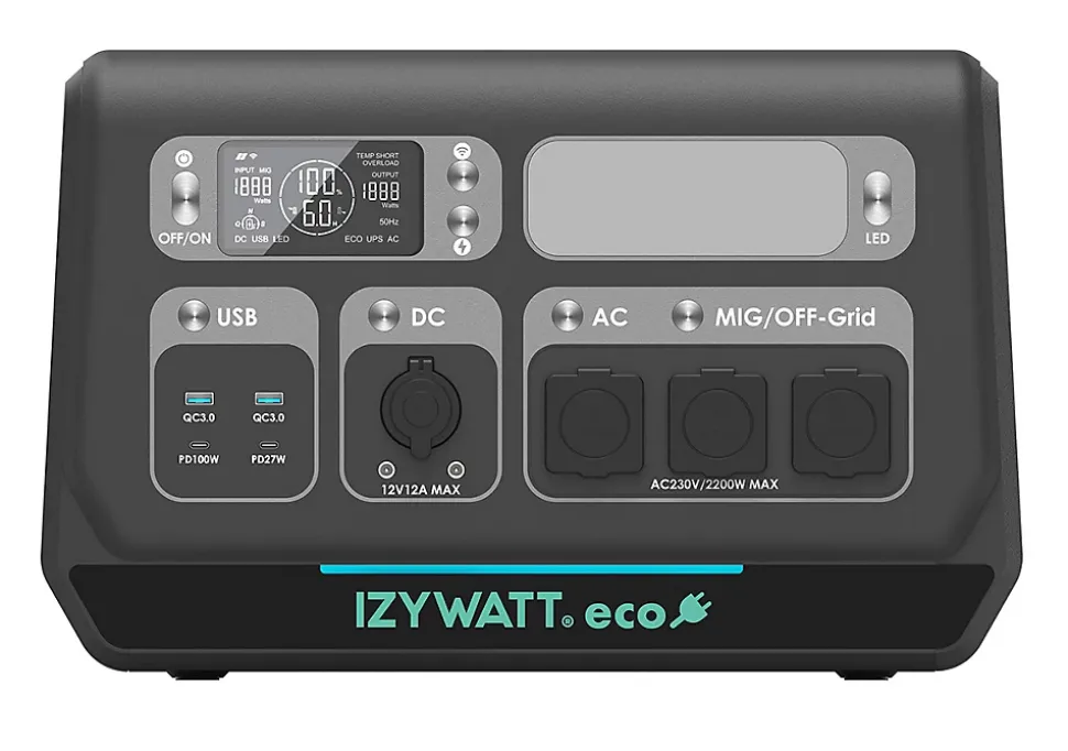 IZYWATT.eco 2048Wh + panneau solaire pliant 315W