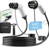 JATRHG câble de recharge 22kW / 32A triphasé, 5m, type 2 vers type 2, pour véhicules électriques et hybrides rechargeables