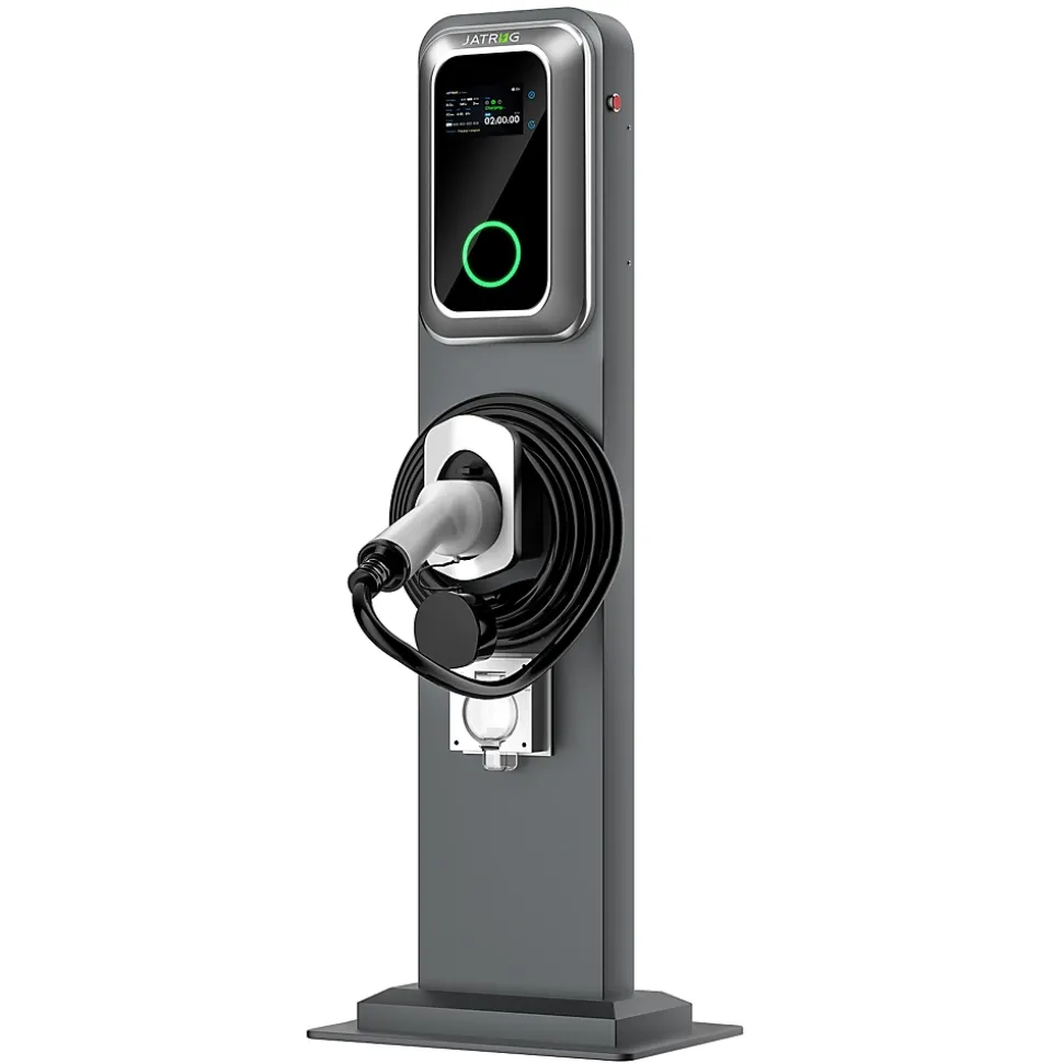 JATRHG K1 kit de borne de recharge, 22 kW / 32 A, triphasé, avec câble type 2 de 8 m pour véhicules électriques, support inclus