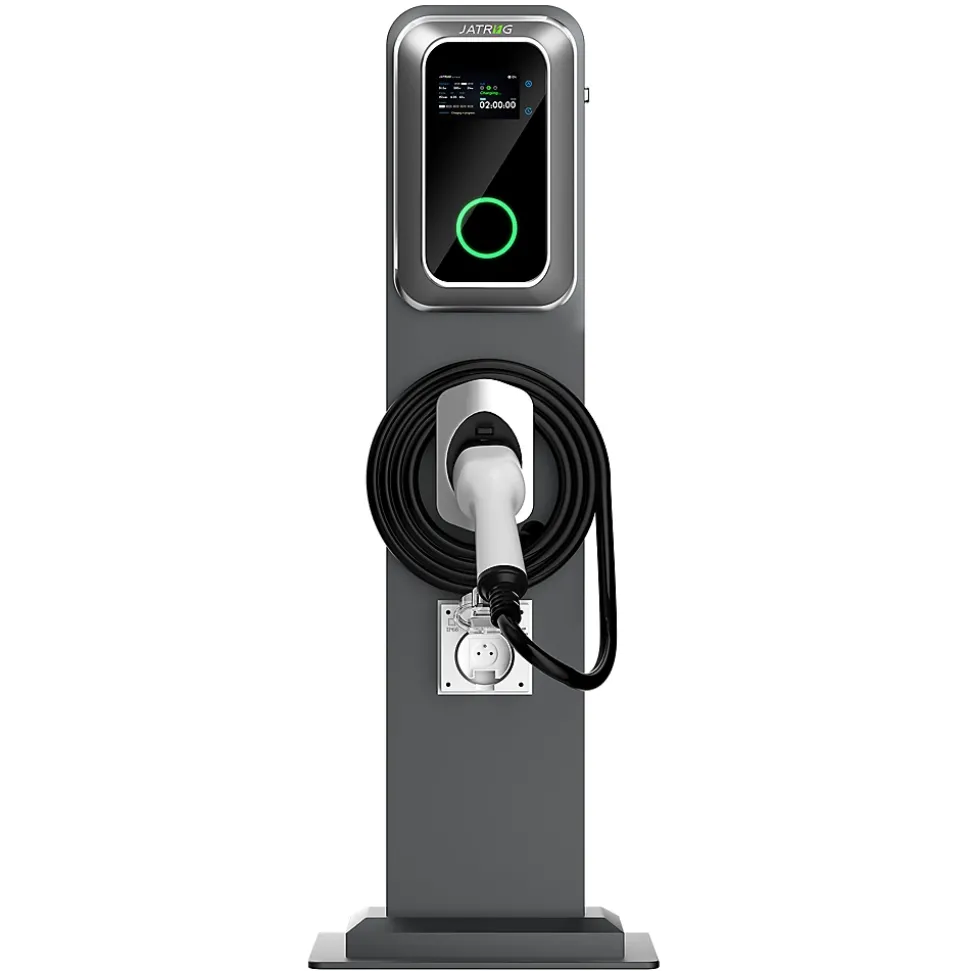 JATRHG K1 kit de borne de recharge, 11 kW / 16 A, triphasé, avec câble type 2 de 8 m pour véhicules électriques, support inclus