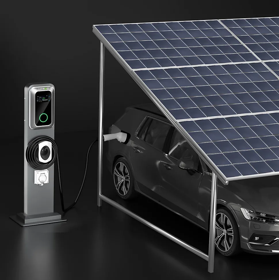 JATRHG K1 kit de borne de recharge, 7,2 kW / 32 A, monophasé, avec câble type 2 de 8 m pour véhicules électriques, support inclus