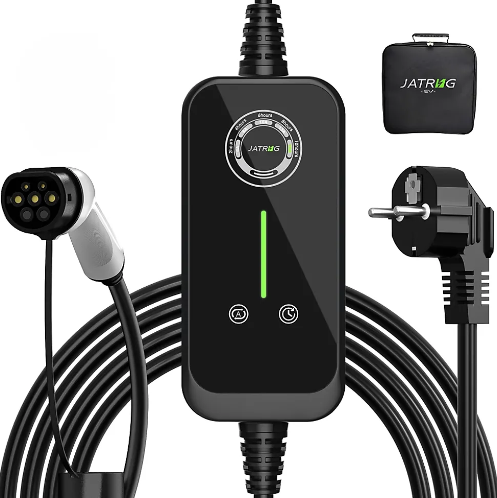 JATRHG P1 chargeur portable réglable de 3,6kW à 1,5kW / 16A à 8A monophasé, 20m, type 2, pour véhicules électriques