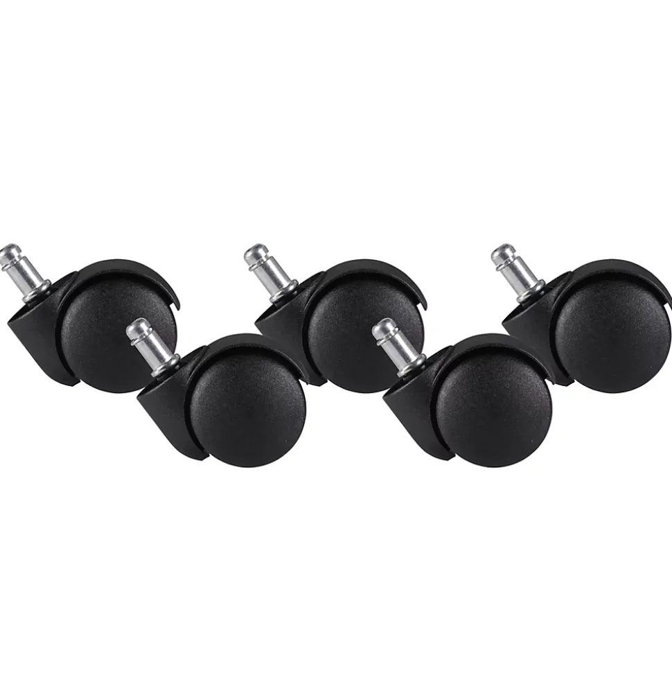 Jeu de 5 roues pour chaises de bureau 11 rouleaux de tapis 50 mm FineBuy