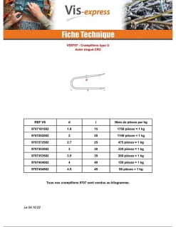 KG Crampillons Acier zingué 3X30 - 5 pièces