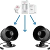 Kit Alarme Maison sans Fil 115dB - avec Sirène, 4 Détecteurs Ouverture,2 Télécommandes, 2 Capteurs de Mouvement