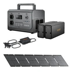 Kit Atelier Mobile RUNHOOD - 1200 W + 648 Wh + 100 W Solaire - Energie Nomade pour Chantier et Reparation
