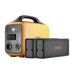 Kit Chantier Leger RUNHOOD - 648 Wh + 100 W Solaire - Energie Portable pour Petit Outillage