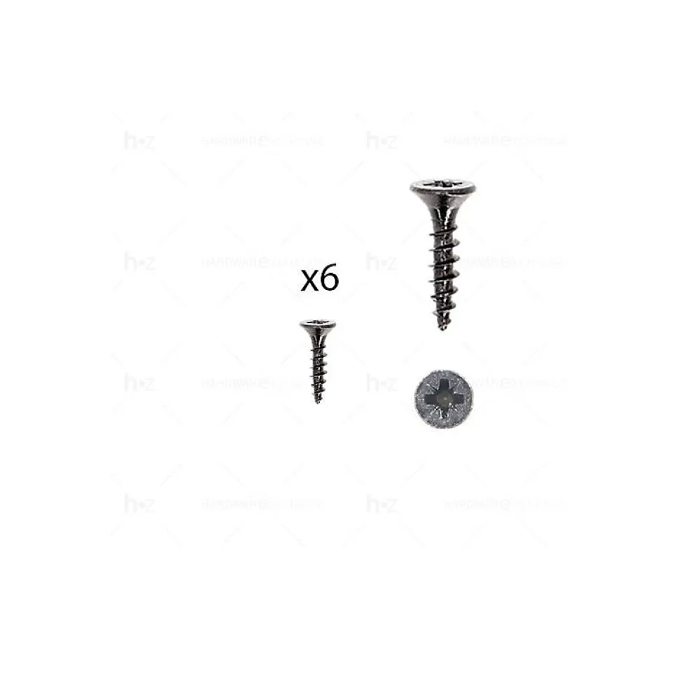 1 kit composés de 6 vis 4X18mm galvanisé Fer noir vintage, Lot de 6