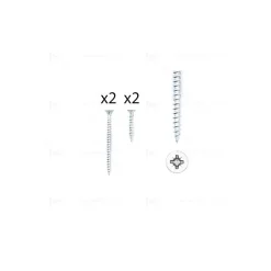 1 kit composés de 2 vis 4x25 mm + 2 vis 4x50 mm argent brillant