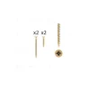 1 kit composés de 2 vis 4x25 mm + 2 vis 4x50 mm Patine royale en or ivoire Lot de 25