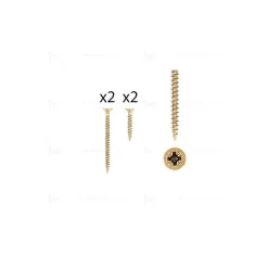 1 kit composés de 2 vis 4x25 mm + 2 vis 4x50 mm Patine royale en or ivoire