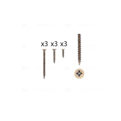 1 kit composés de 3 vis 35x16  + 3 vis 4x25  + 3 vis 4x50 Florence antique, Lot de 6