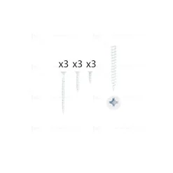1 kit composés de 3 vis 35x16  + 3 vis 4x25 + 3 vis 4x50 Vernis blanc mat, Lot de 6