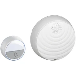 Kit Confort carillon et sonnette sans fil Legrand avec 15 mélodies alimentation par piles - blanc