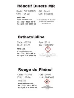 Kit d'analyses d'eau TH, PH, Nitrate, Chlore
