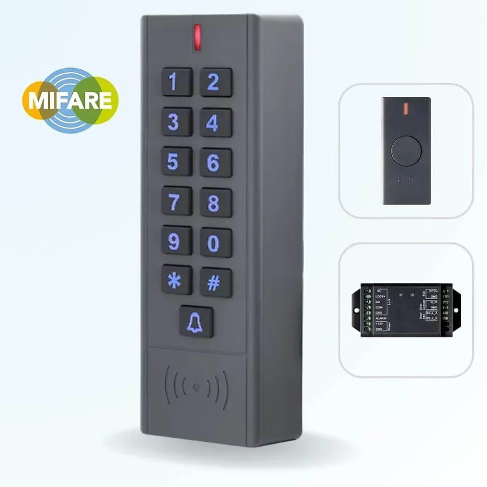 Kit de contrôle d'accès autonome code et badge, sans fil s7 - utilisation extérieure ip65
