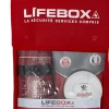 Kit de sécurité Lifebox (détecteur de fumée 10 ans, extincteur 1 kilo Poudre ABC, couverture anti feu 1mx1m)