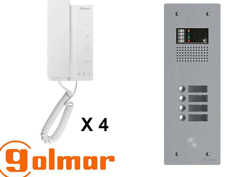 Kit interphone avec 4 combinés GOLMAR Collectif