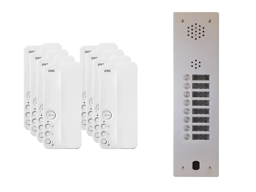 Kit interphone 1 rangée avec 8 combinés URMET Collectif