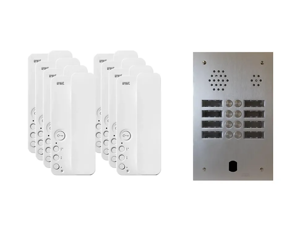 Kit interphone 2 rangées avec 8 combinés URMET Collectif