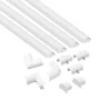 Kit moulure semi-circulaire D-Line 20 x 10 mm blanc avec accessoires, lot de 4