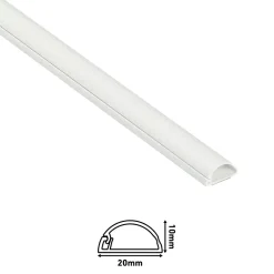 Kit moulure semi-circulaire D-Line 20 x 10 mm blanc avec accessoires, lot de 4