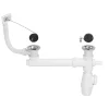 Kit pour évier avec siphon réglable blanc 90mm, bouchon et trop-plein Wirquin