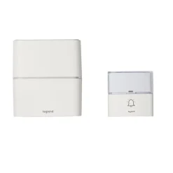 Kit Serénité carillon et sonnette sans fil Legrand 30 mélodies + MP3 alimentation par piles - blanc