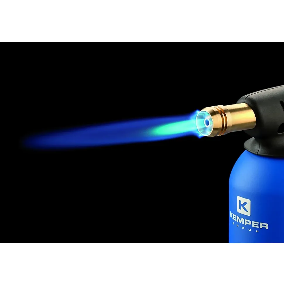 Lampe a souder Coque Acier Allumage piezo + 4 Cartouches de gaz 190gr STOP GAZ Perçables KEMPER