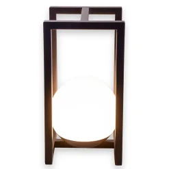 Lampe décoration LED KALI balcon terrasse table métal plastique noir LED fixes 30x16x16cm