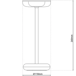 Lampe de table à accu PASI intérieur extérieur métal plastique beige intensité variable tactile fonction mémoire hauteur 26cm