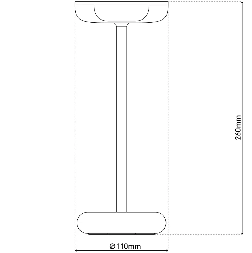 Lampe de table à accu PASI intérieur extérieur métal plastique beige intensité variable tactile fonction mémoire hauteur 26cm