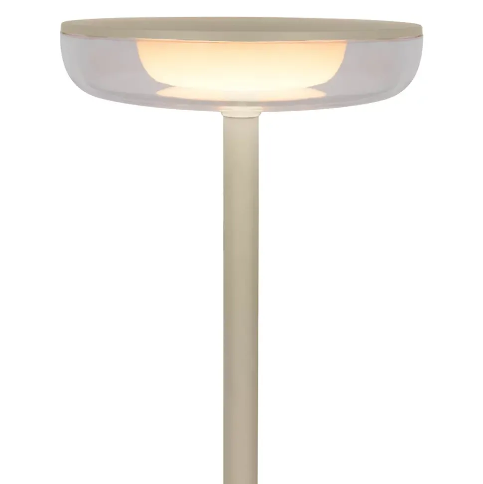 Lampe de table à accu PASI intérieur extérieur métal plastique beige intensité variable tactile fonction mémoire hauteur 26cm