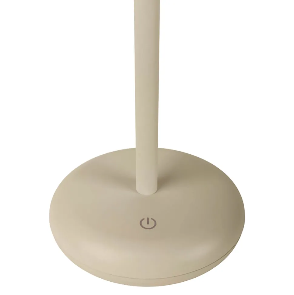 Lampe de table à accu PASI intérieur extérieur métal plastique beige intensité variable tactile fonction mémoire hauteur 26cm
