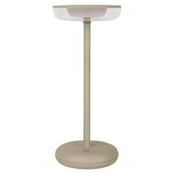 Lampe de table à accu PASI intérieur extérieur métal plastique beige intensité variable tactile fonction mémoire hauteur 26cm