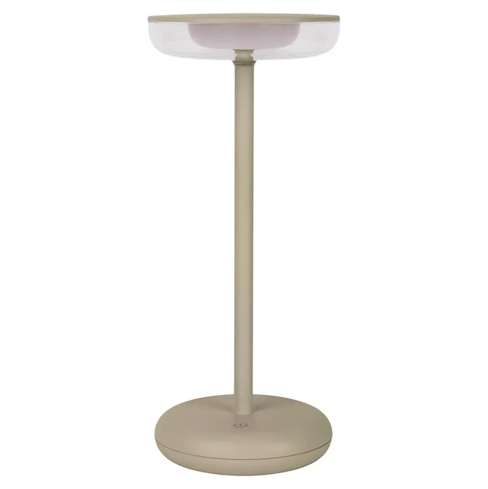 Lampe de table à accu PASI intérieur extérieur métal plastique beige intensité variable tactile fonction mémoire hauteur 26cm