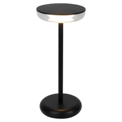 Lampe de table à accu PASI intérieur extérieur métal plastique noir intensité variable tactile fonction mémoire hauteur 26cm