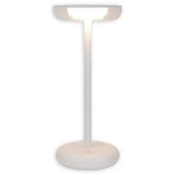 Lampe de table à accu PASI intérieur extérieur métal plastique blanc intensité variable tactile fonction mémoire hauteur 26cm
