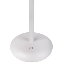 Lampe de table à accu PASI intérieur extérieur métal plastique blanc intensité variable tactile fonction mémoire hauteur 26cm