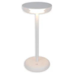 Lampe de table à accu PASI intérieur extérieur métal plastique blanc intensité variable tactile fonction mémoire hauteur 26cm