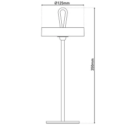 Lampe de table LED à accu magnétique pour l'extérieur et l'intérieur, en métal et plastique gris, hauteur 36 cm