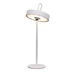 Lampe de table LED rechargeable magnétique 'ELLA' pour l'extérieur et l'intérieur, en métal et plastique blanc , hauteur 35 cm